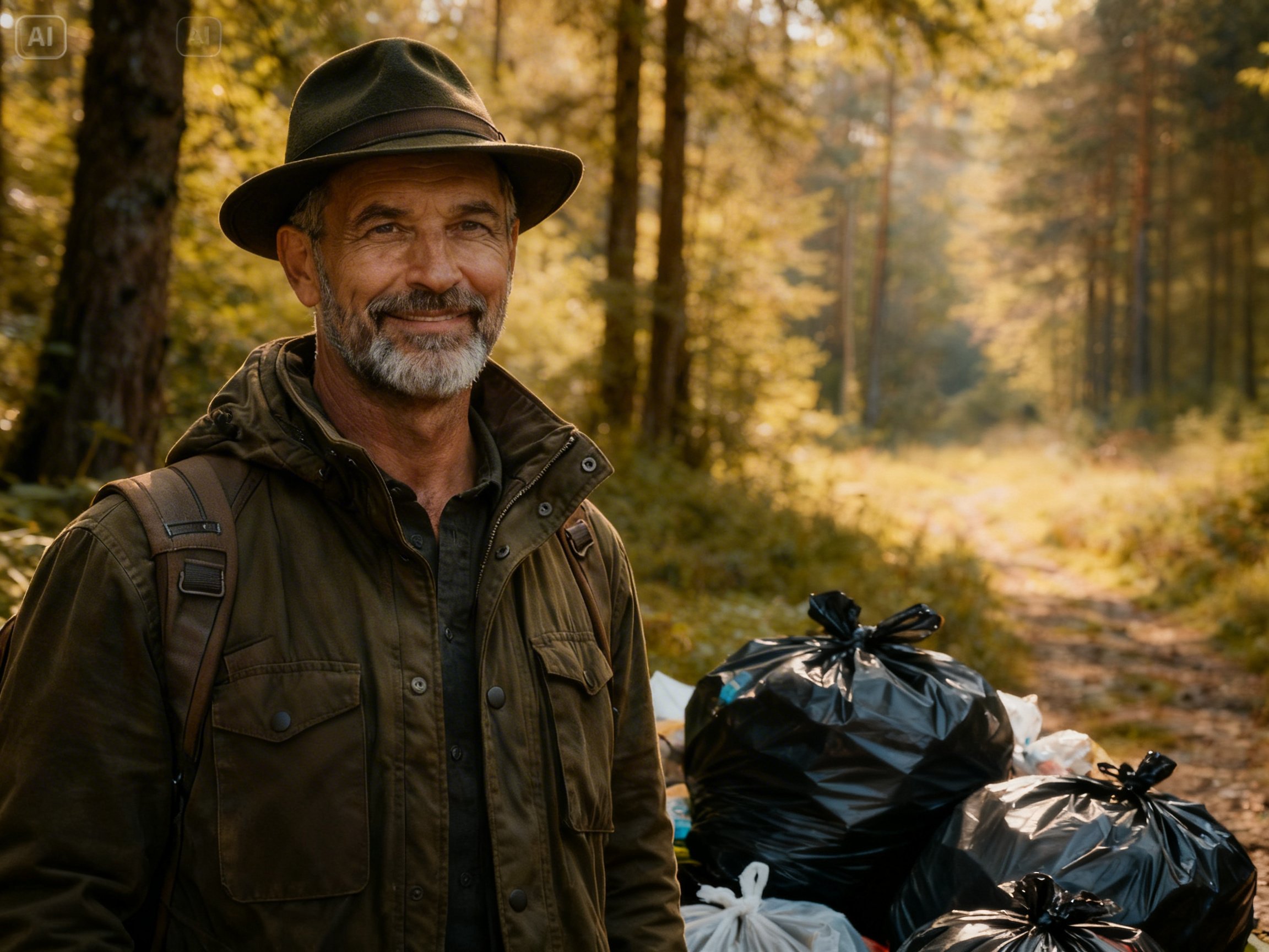 Jäger bei der Müllsammel-Aktion